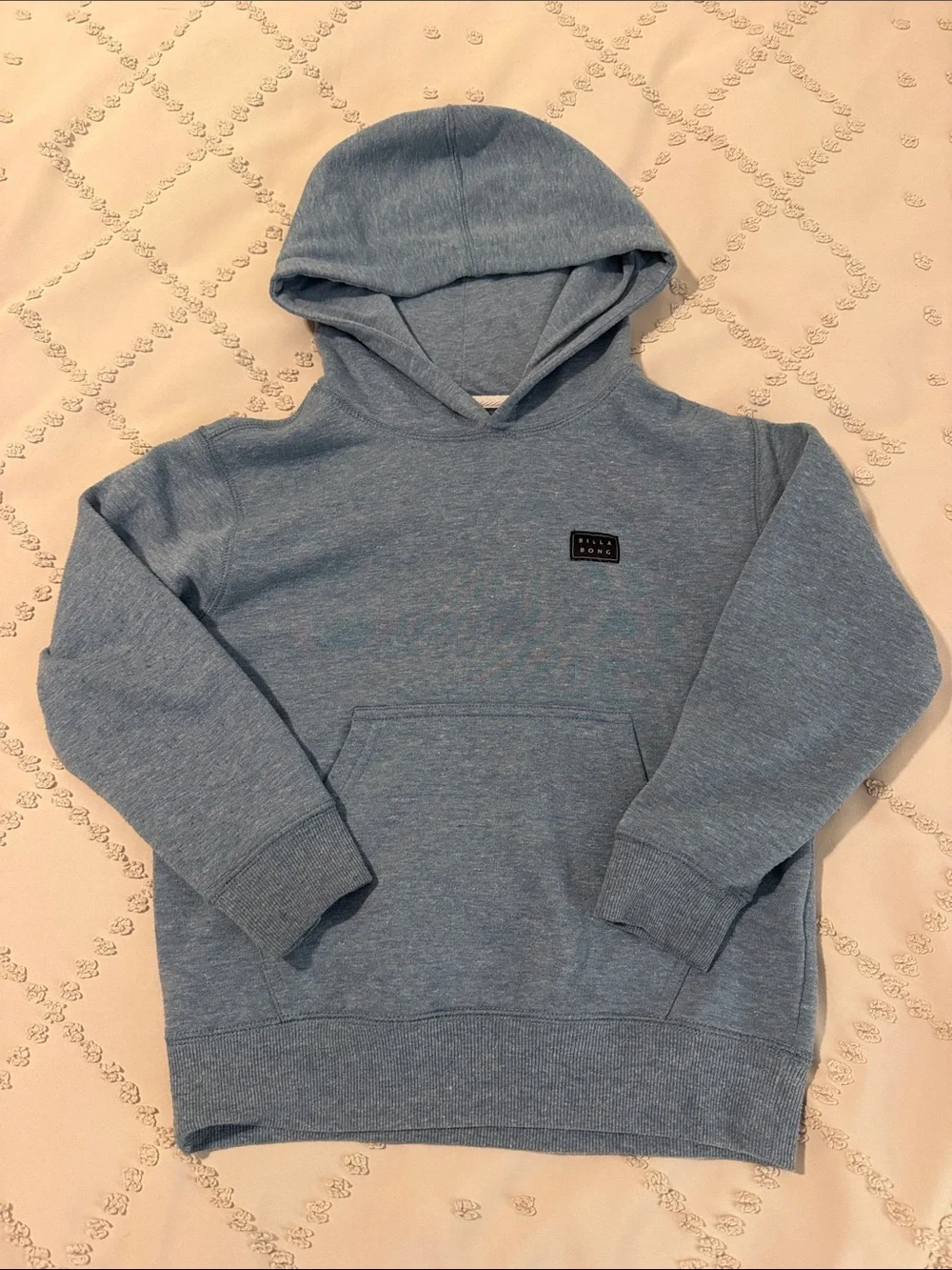 Billabong Light Blue Kids Hoodie with Front Pocket - Casual Pullover Size 6